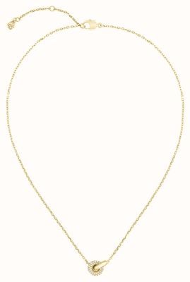 BOSS Jewellery Live Precious Interlinking Circle Pendant Gold PVD Stainless Steel Necklace 1580755