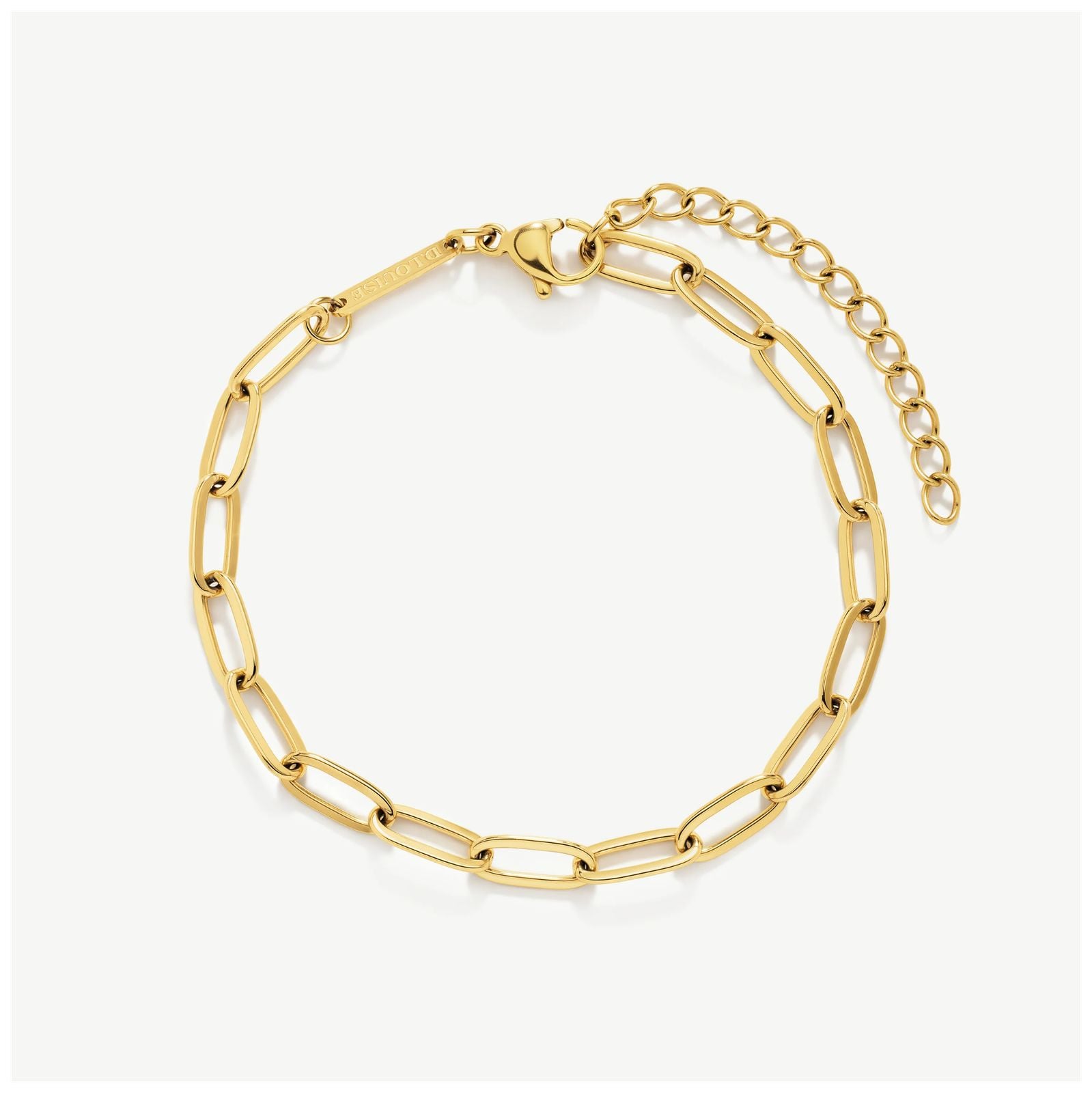 D.LOUISE GB-009 Gold Tone Stylish Paperclip Bracelet Jewellery