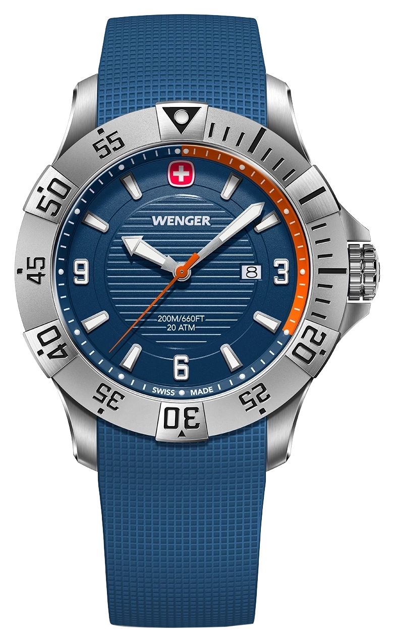 Wenger 01.0641.140 Seaforce Quartz (43mm) Blue Dial / Blue Watch