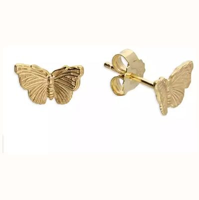 James Moore CME Yellow Gold-plated Red Admiral Butterfly Stud H3777/Y