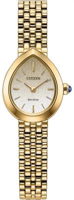 Citizen L Rainell Eco-Drive (20mm) White & Gold Dial / Gold PVD Stainless Steel Bracelet Watch EX1552-59A