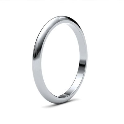 James Moore Wedding Rings | 9ct White Gold | 2mm | Heavy | D-Shape | AG_2LHD-9W