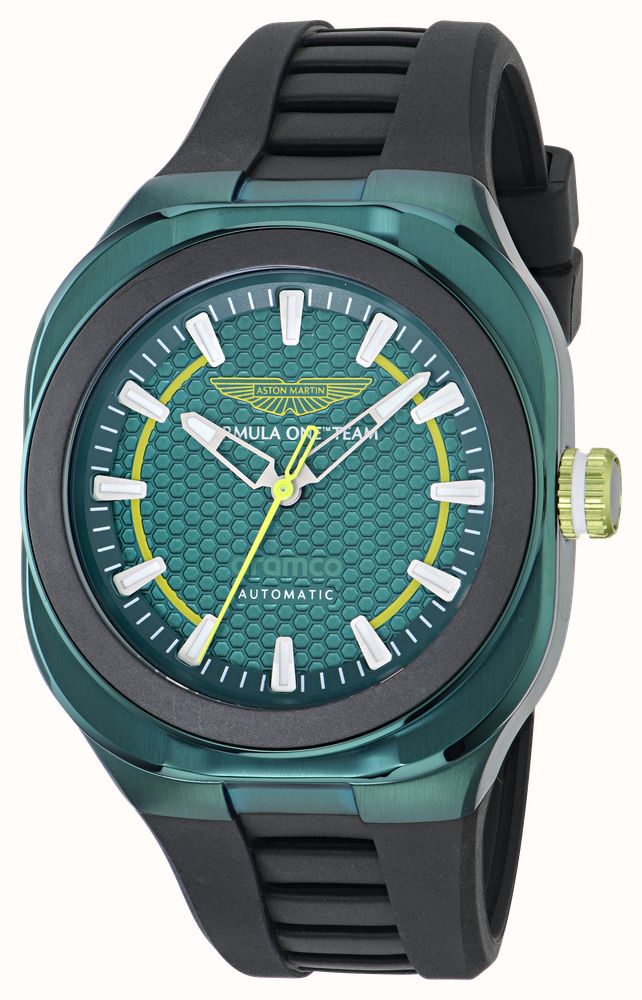 Aston Martin Aramco Formula One™ Team CMB Automatic (42mm) Podium Green Dial / Black Silicone Strap MTFC1F602 - alternate view 2