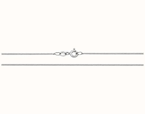 James Moore TH 9ct White Gold Close Curb Chain 18" CH160W/18