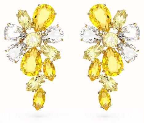 Swarovski Gema Drop Earrings | Gold-Tone Plated | Yellow and White Crystals 5652802
