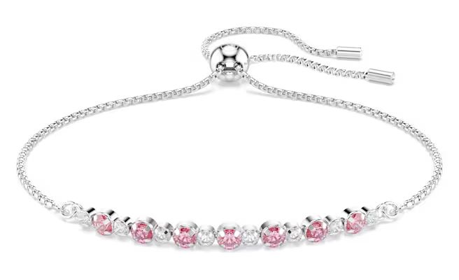 Swarovski 5763042 Matrix bracelet, Round cut, Pink, Rhodium Jewellery
