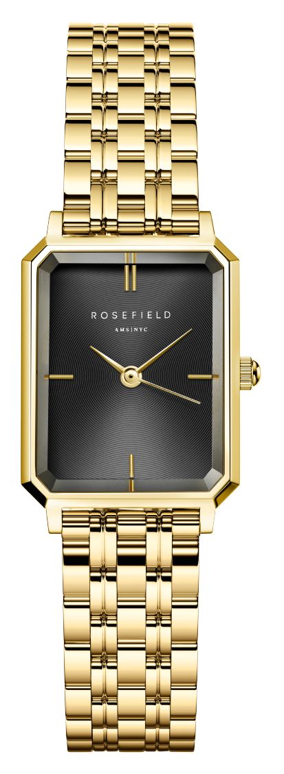 Rosefield OBGSG-O61 Octagon XS (19.5mm) Black Dial / Gold- Watch