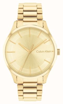 Calvin Klein Gold Sunray Dial | Gold Stainless Steel Bracelet 25200043