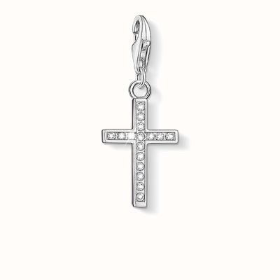Thomas Sabo Cross Charm White 925 Sterling Silver/ Zirconia 0049-051-14