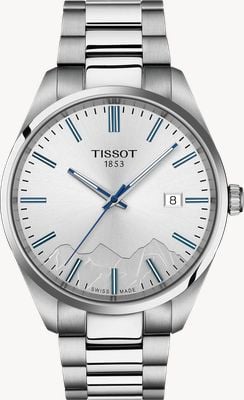 Tissot PR 100 Quartz Jungfraubahn Special Edition (40mm) Silver Dial / Stainless Steel Bracelet Watch T1504101103100
