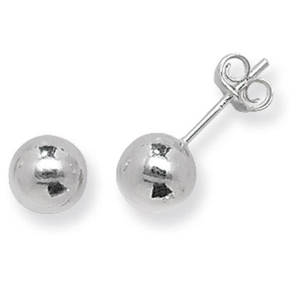 Treasure House G5514 Silver 7mm Ball Stud Earrings Jewellery
