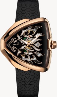 Hamilton Ventura Elvis80 Dragon Skeleton Automatic (42.5mm) Black Dial / Black Rubber Strap H24525332