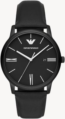 Emporio Armani Men's (42mm) Black Dial / Black Leather Strap AR11573