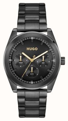 HUGO #BRIGHT SPORT (42mm) Black Dial / Black PVD Stainless Steel Bracelet 1530426