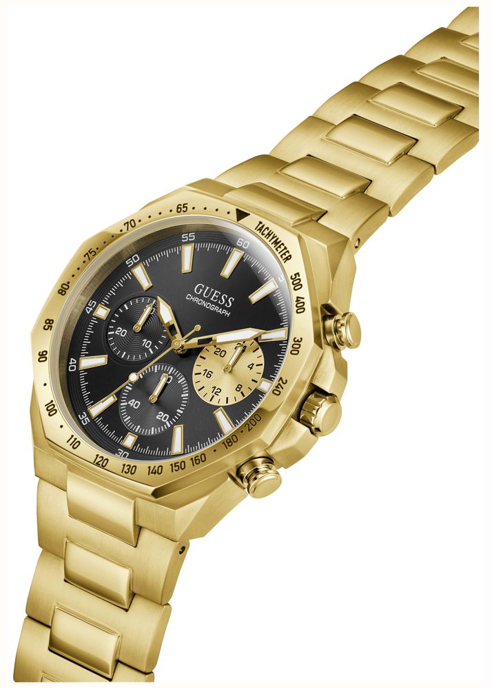 Guess Men's Blake Black Sunray Dial Gold-Tone Stainless Steel Bracelet GW1122G2 - alternate view 5