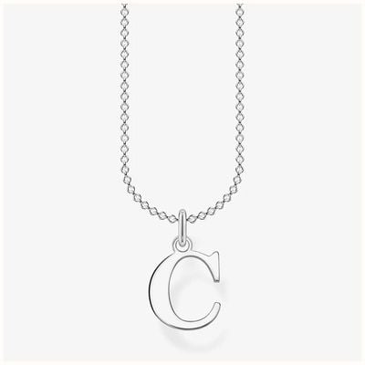 Thomas Sabo Sterling Silver Necklace | 'C' Charm KE2012-001-21-L45V