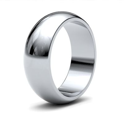 James Moore Wedding Rings | 9ct White Gold | 7mm | Heavy | D-Shape | AG_7LHD-9W
