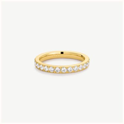 D.LOUISE Gold Tone White Stone Eternity Band Ring GR-036-009