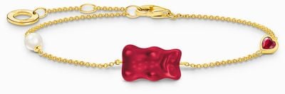 Thomas Sabo x HARIBO Red Goldbear Gummy Bear Gold-Plated Sterling Silver Bracelet A2151-430-10-L19V