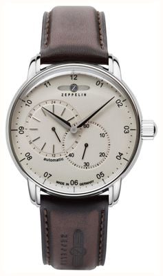 Zeppelin Captain's Line Small-Seconds Automatic (42mm) Beige Night Glow Dial / Brown Leather Strap 8662-5