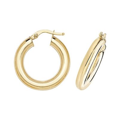 Treasure House ER1004-15 9k Yellow Gold Hoop Earrings 15 mm Jewellery