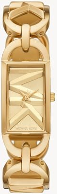 Michael Kors MK Empire (30mm) Gold Rectangular Dial / Gold-Tone Stainless Steel Chain Bracelet MK7406