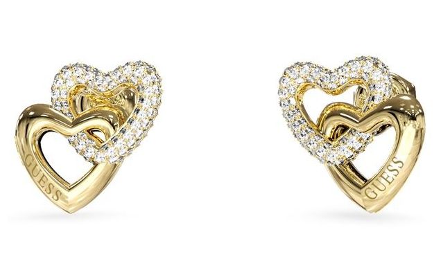 Guess UBE06015YG Beloved Heart Link Gold-Tone Studs Jewellery