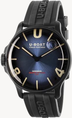 U-Boat Darkmoon PVD (46.5mm) Imperial Blue Soleil Dial / Black Vulcanised Rubber Strap 8700/E