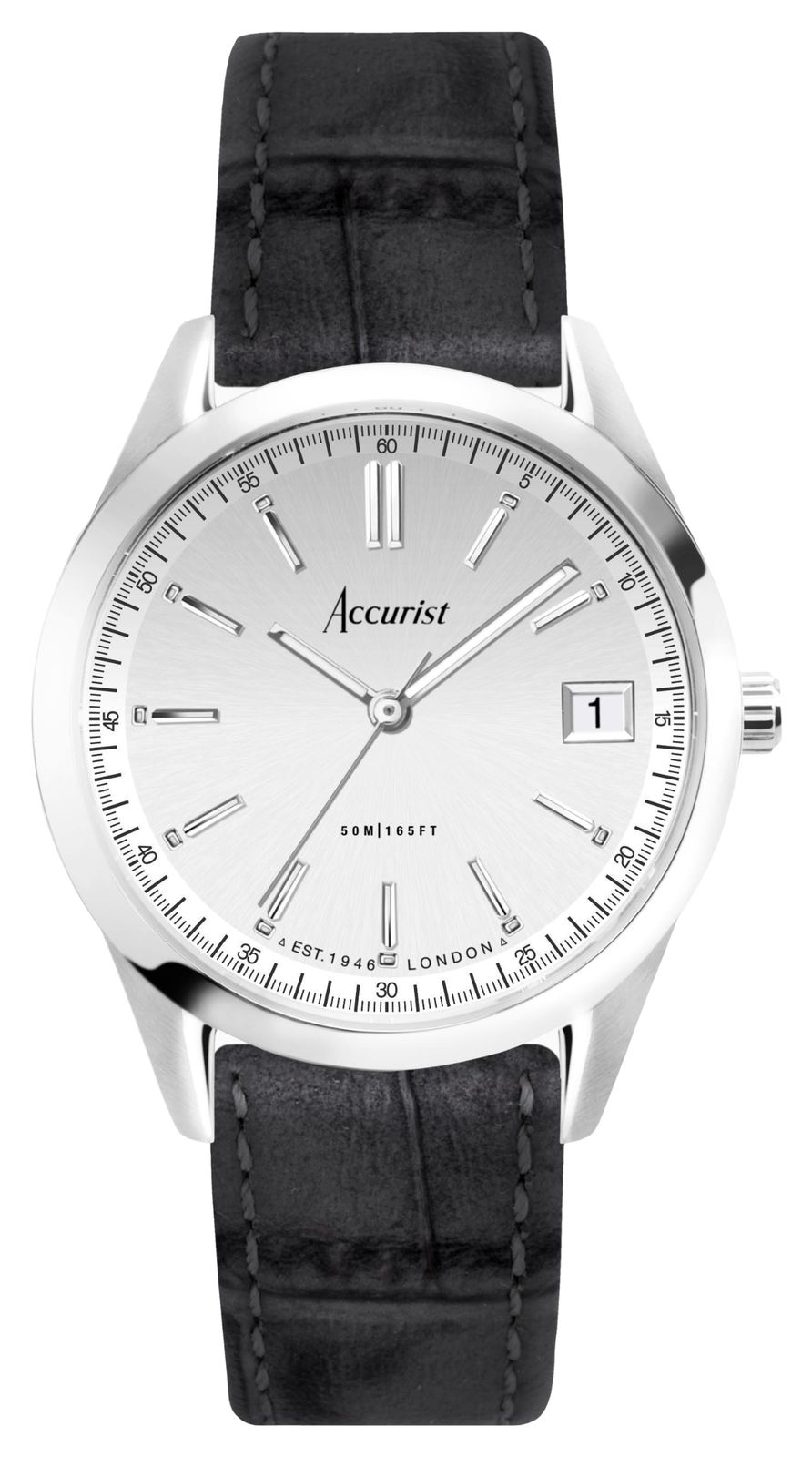 Accurist 74006 Everyday Quartz (36mm) Silver Sunray Dial / Watch