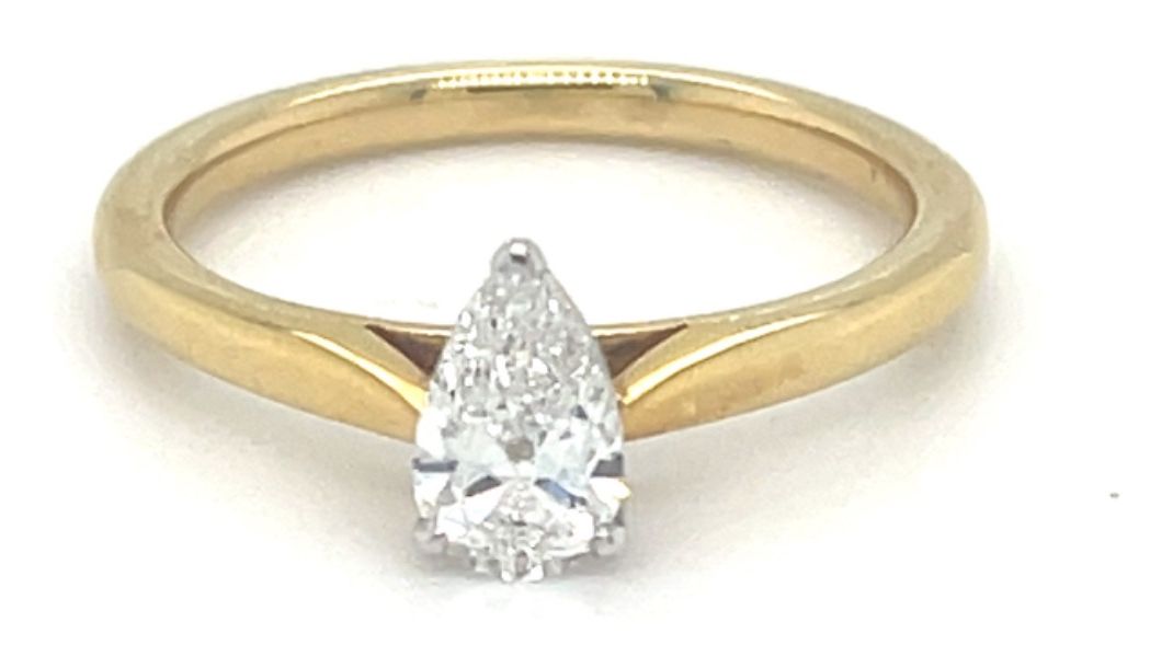 GEMEX J91503 Gemex 18ct Yellow Gold Pear Shape 0.50ct E Vs1 Jewellery