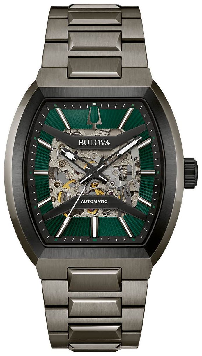 Bulova 98A321 Maquina Automatic (40mm) Green Skeleton Dial Watch