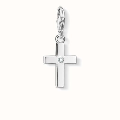 Thomas Sabo Cross Charm White 925 Sterling Silver/ Zirconia 0366-051-14