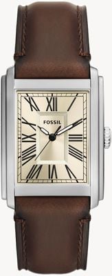 Fossil Carraway (30mm) Cream Dial / Brown Leather Strap FS6012