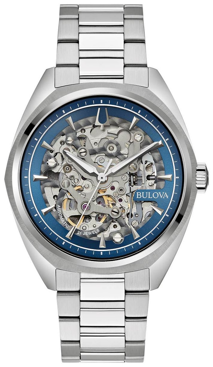 Bulova 96A292 Surveyor Automatic Skeleton Dial / Stainless Watch