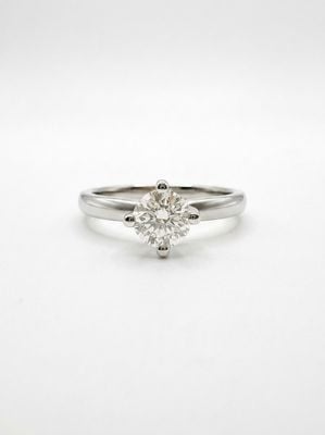 0.50ct Round Brilliant Natural Diamond Platinum Solitaire Ring IGI Certified FCD28377