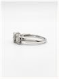0.50ct Round Brilliant Natural Diamond 18ct White Gold Halo Trilogy Ring JM4572 - alternate view 2
