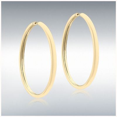 IBB 50mm 9ct Yellow Gold Tube Hoops 1.51.2749