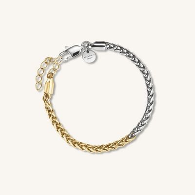 Rosefield Jewellery Duotone Herringbone Bracelet Gold JBDHG-J704