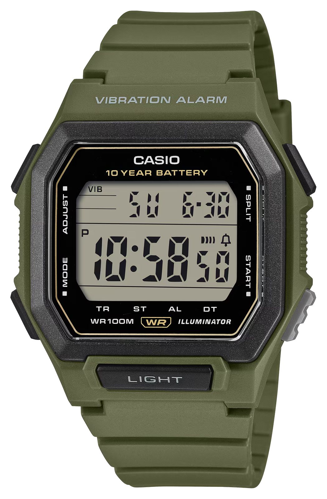 Casio W-738H-3AVEF W-738 Series Vibration-Alarm Illuminator Watch