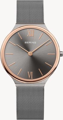 Bering Women's Ultra Slim (34mm) Grey Dial / Grey Stainless Steel Mesh Bracelet 18434-369