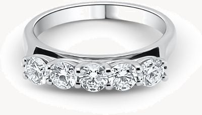 Hockley Mint Platinum 5 Round Brilliant Cut Lab Grown Diamond Ring 1.00ct J84866