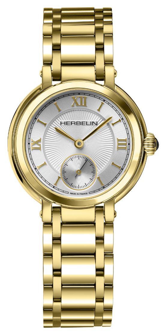 Herbelin 10630BP28 Women’s Galet (31.5mm) Silver Dial / Gold Watch