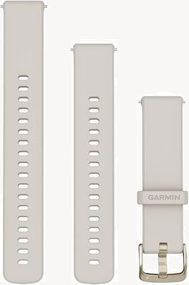 Garmin Quick Release Bands Strap Only (18mm) Ivory Silicone Soft Gold Hardware 010-13256-04