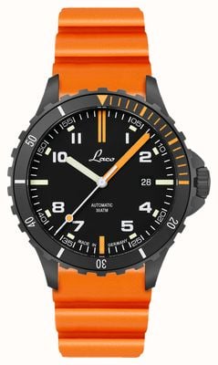 Laco Mojave Automatic (42mm) Black Dial / Orange Rubber Strap 862109.05