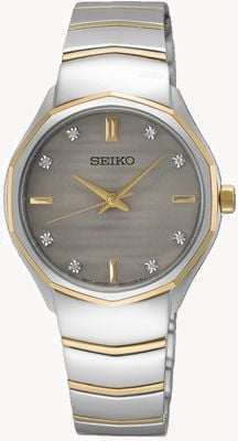 Seiko Caprice Diamond (30mm) Grey Dial / Two-Tone Stainless Steel Bracelet SUR616P1