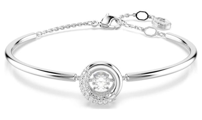 Swarovski 5733399 Dextera Bangle Round Cut, White, Rhodium Jewellery