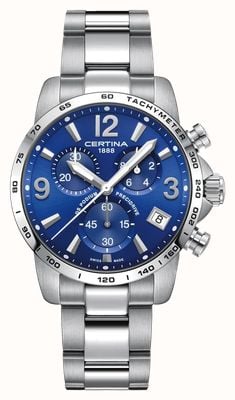 Certina DS Podium Chronograph 1/10 sec Chronograph (41mm) Blue Dial / Stainless Steel Bracelet C0344171104700