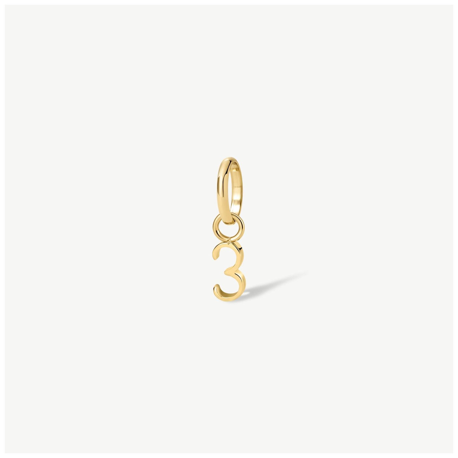 D.LOUISE CH-19-03 Gold Tone Mini Number Charm - 3 Jewellery