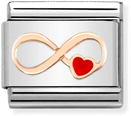 Nomination Classic Heart 9ct Rose Gold & Steel Enamel Charm 430202/12