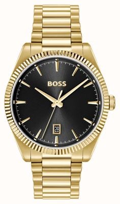 BOSS CHESWICK Three-Hand Quartz (40mm) Black Dial / Gold PVD Stainless Steel Bracelet 1514312
